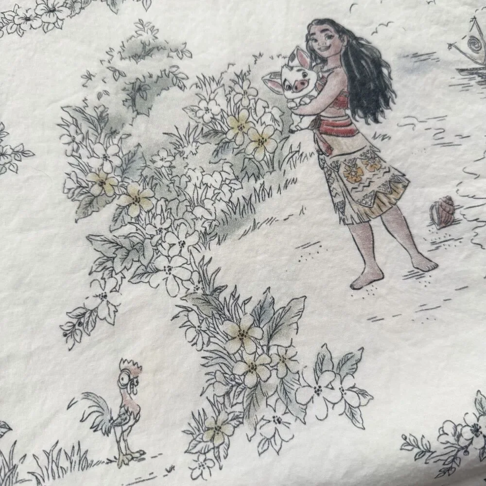 Pottery Barn Kids Disney Princess Heritage Full Flat Sheet Organic Cotton READ